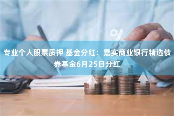 专业个人股票质押 基金分红：嘉实商业银行精选债券基金6月25日分红